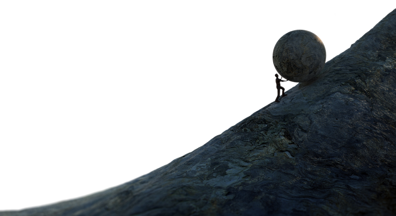 Persistent true. Sisyphus («Сизиф»).. Толкает камень в гору. Человек катит камень в гору. Катит валун в гору.